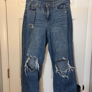Rewash Distressed Blue Boyfriend Jeans with Knee Rips